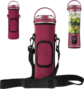 Storage Bag for Ninja Portable Blender Dust Cover Sleeve with  Strap, Accessory Pocket for Ninja BC151NV/BC51NV/BC151BK/BC151CR/BC151EM/ BC151PR/BC151WH/BC155PS Portable Blender (Burgundy)
