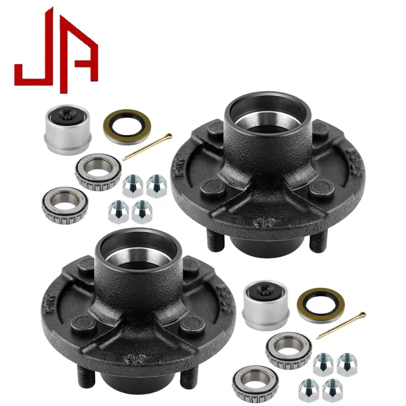 JADODE 2-Piece Complete Trailer Axle Kits with 4-on-4" Bolt-On Hubs, Includes Hardware, 2000lbs Load Support Idler Hubs for Towing, Complete Kits