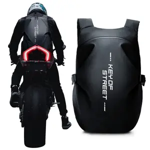 Waterproof Motorcycle Backpack - Reflective Helmet Holder, Large-Capacity Travel Bag for Riders