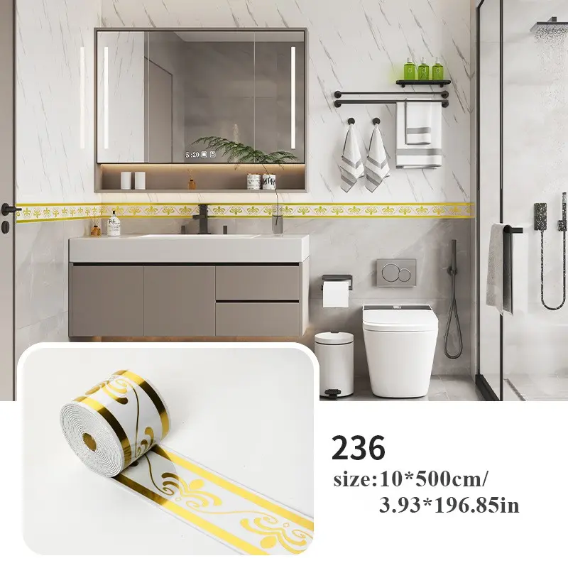 1 roll 197 inches x 3.94 inches, large roll marble panel wallpaper, Marble backsplash wallpaper, self-adhesive PVC imitation brick, peel and stick, bedroom corner decoration, walls, Marble pattern wallpaper