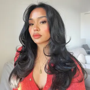 Jessie's Wig [Gola] Curtain Bangs Wavy Layer Cut Wig Glueless Wig for Beginners 9x6/7x5 Pre Cut Lace Remy Human Hair