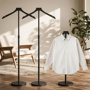 2 Pack Mannequin Torso, Adjustable Shirt Display Stand 30 to 41 Inches Height, Stable Dress Form Clothing Display Stand for Vendor, Portable Garment Rack for Cap and Gown, Black