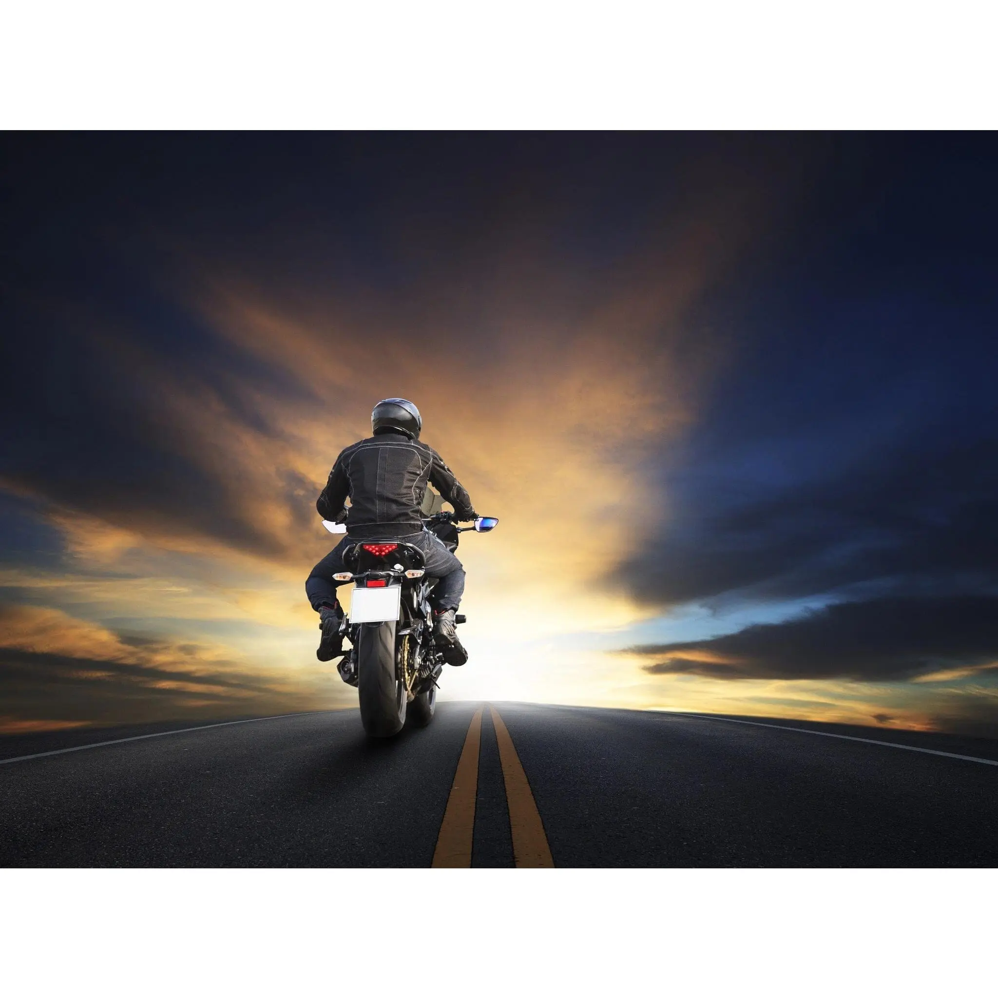 Man Riding Big Bike Wall Mural