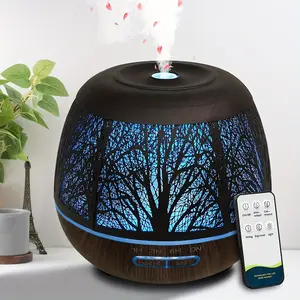 16.91oz Essential Oil Diffuser, Large Capacity Metal Diffuser For Home, Diffusers With Remote Control, 7-color LED Light Humidifiers For Bedroom, Halloween, Thanksgiving, Christmas, Valentines Day And Other Holiday Gifts, Room Decor