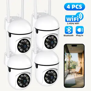 1080P Full HD Wireless Camera 4PCS 355° Pan View Night Vision Home Surveillance