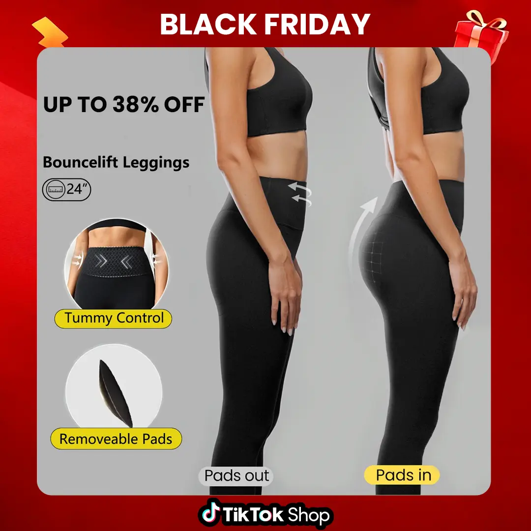 GLOWMODE 24" FeatherFit Shape It Up Booty Boosting Shaping Removable Butt Pads No Front Seam Insta Cinch Tummy Control Leggings Low-Impact Yoga Pilates Barre Studio Daily Casual Wear TikTokShopBlackFriday