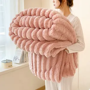 Luxurious Faux Rabbit Fur Throw Blanket - Soft, Warm & Cozy for Couch, Bed, Office, and Travel - Versatile All-Season Gift,Ideal for Bed,Couch, Travel,Camping, All Seasons,Home Bedroom Decor Plush Outdoorfun,Summer Aesthetic