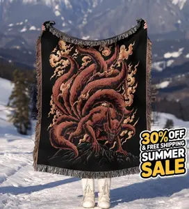 Anime Hand Woven Cozy Blanket | Manga Tapestry Throw | Suitable As Snuggle Blanket Or Woven Wall Hanging Woven Blanket Woven Blanket