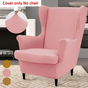 2 Piece Set Elastic Wingback Chair Sofa Covers, Stretch Sofa Cover, Soft Washable Armchair Protector, Suitable for Living Room Weddings and Parties
