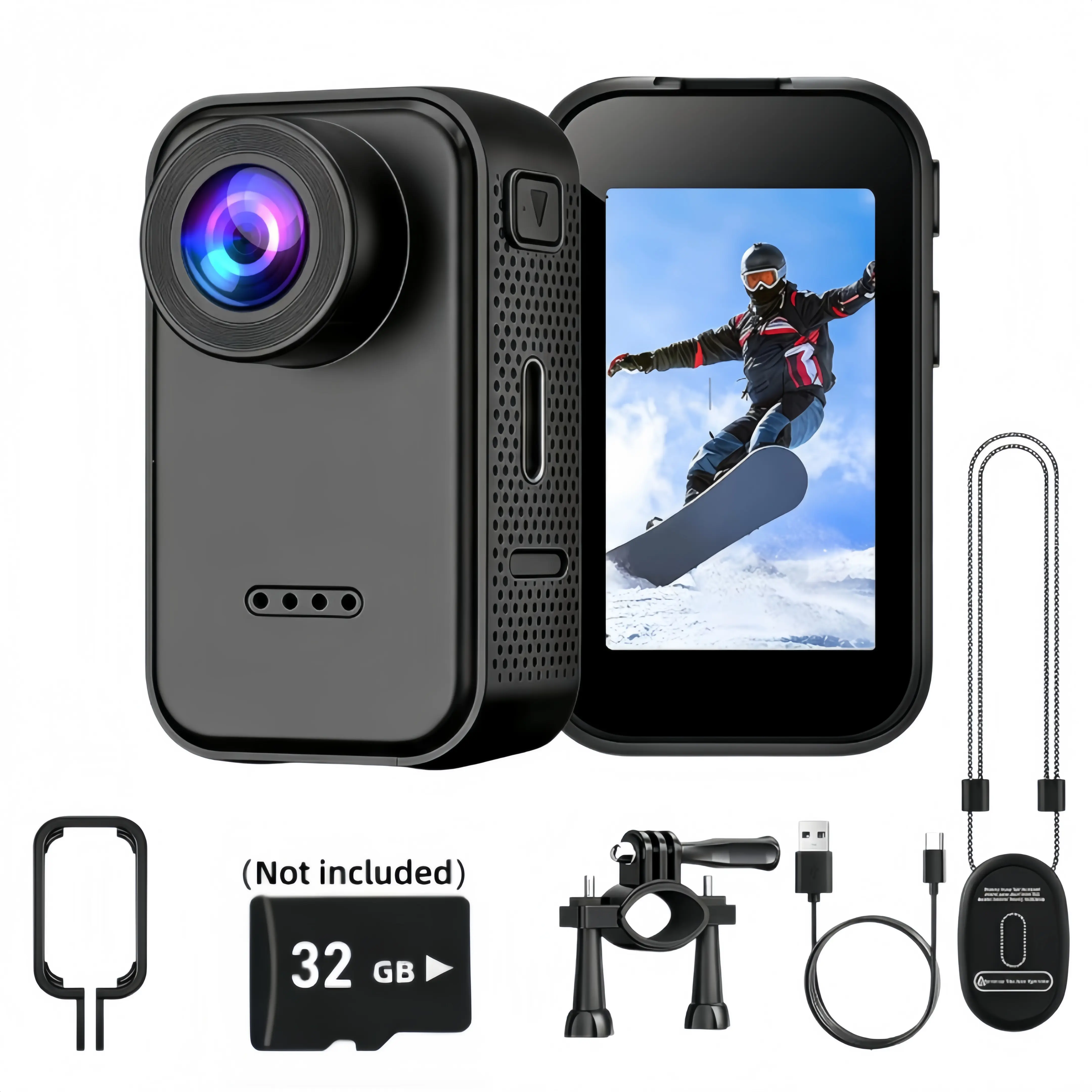 1080P HD Vlogging Camera, 130° Mini Thumb Body Cam, Body Worn Action Camera, 3-Hour Battery Wearable Camcorder for Sports Outdoor, Pet Walking, Travel, Work Vlog