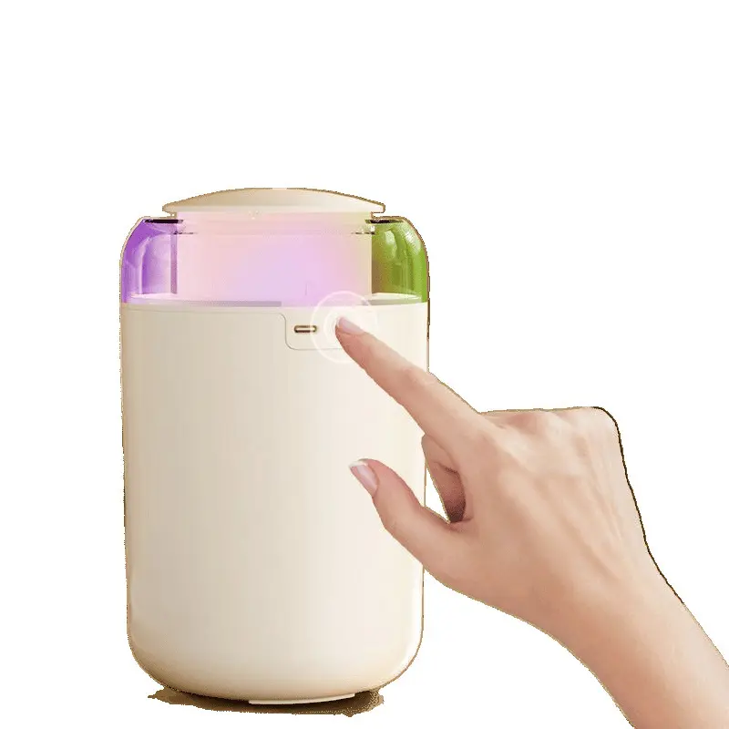 Compact 20x10cm Silent Air Purifier Humidifier - Portable, Small Footprint, Quiet Mode, Antibacterial Sterilization, Advanced Atomization, Safe Non-Toxic Materials, Office & Bedroom Use (Relieves Dry Throat/Nasal Discomfort)