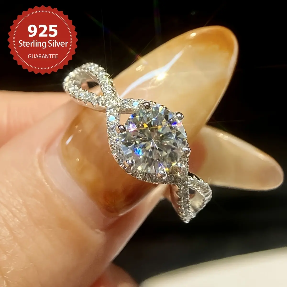 S925 Sterling Silver Sparkling Engagement Ring - Marriage Proposal Gift, Valentine's Day Present, Engagement Rings