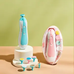 Includes shipping fee: 6-in-1 multifunctional electric nail grinder with multiple heads to prevent scratches, anti-pinch design, and a nail clipper manicure set