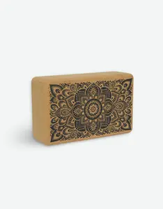 Cork Yoga Block - Mandala Black