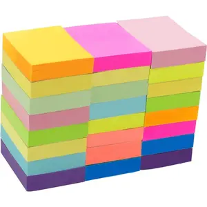 Sticky Notes,1 1/2 x 2 Inches,Small Size,The Adhesive On Shorter Side,Neon Assorted,Self-Stick Notes,100 Sheets/Pad,24 Pads/Box, 301x24
