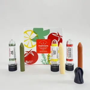 Lemon, Basil, Tomato & Thyme Edible Food Crayon Discovery Trio Box with Food Sharpener, Natural Flavor Gluten Free