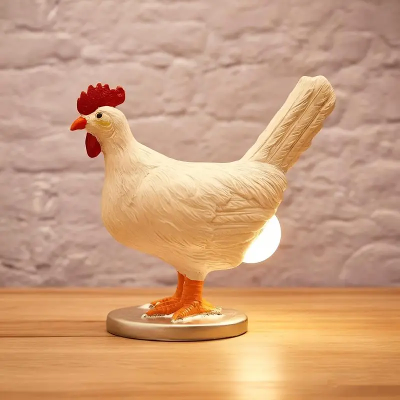 Whimsical Chicken Form Mini Egg Nightlight - USB-Powered Soft Warm LED, Iphone Size, Egg-Laying Charm, Farmhouse Home Decor, Festive Gift for Valentine’s Day, Black Friday Item