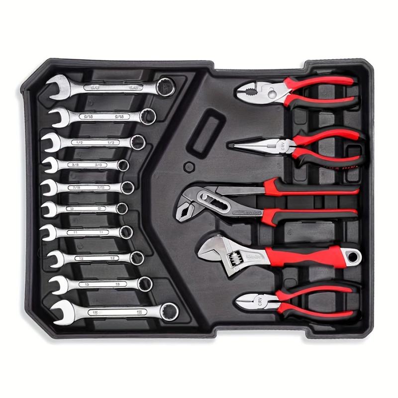 899PCS Large Capacity Metal Hand Toolbox, The Ultimate Home Repair Master Set - Comprehensive Toolbox, With 4 Drawers, General Household Toolkit, Simple And Durable, Auto Repair Repair Tools, No Assembly Required