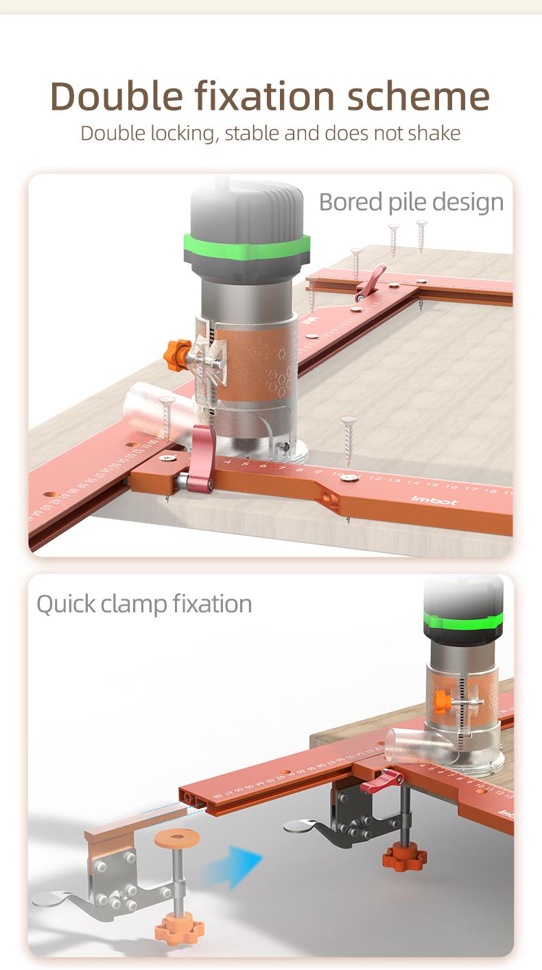 IMBOT Milling Square Hole Mold Easy to adjust Multiple position fixingSuitable for multiple scenarios 60*45 wide Conventional processes can meetthe requirements Convenient Design Hidden ruler groove, easier assembly Adjustable screw