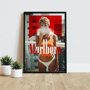 [Sale Up To 45%] Retro Western Cigarette Poster Print  Vintage  Style Tobacco Art Print