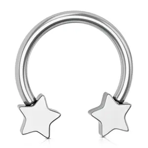 Oufer 14G/16G Titanium Five-star Shaped Horseshoe Septum Ring