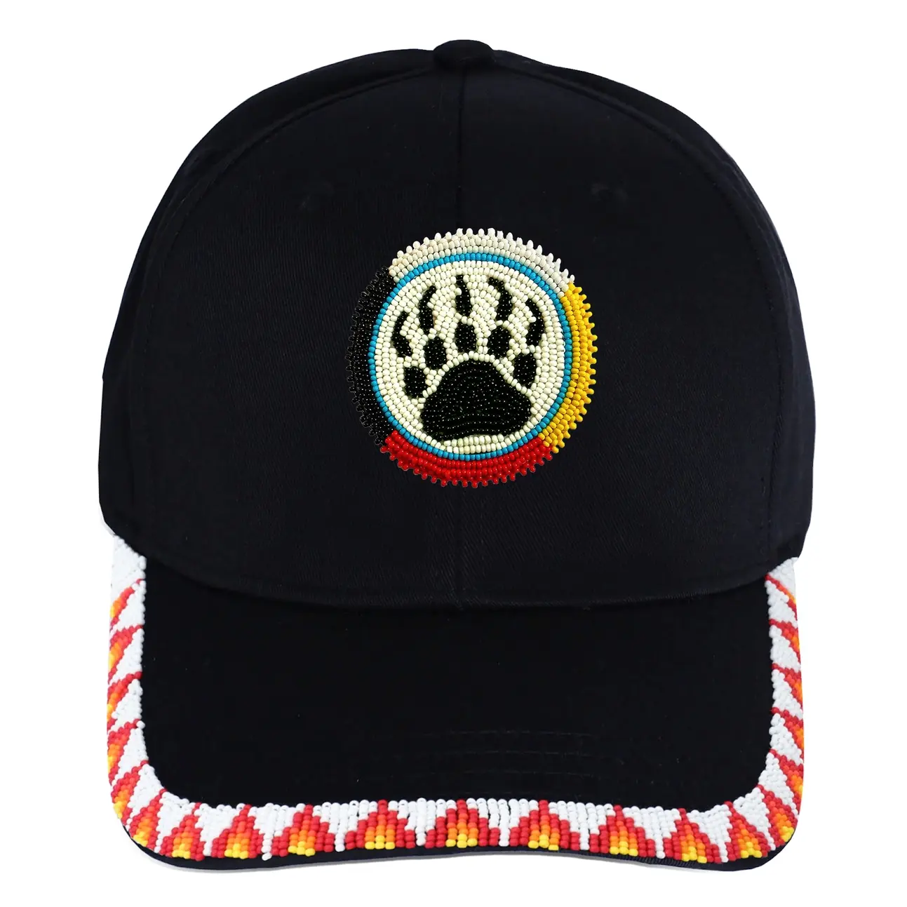 Bear Paw Baseball Cap With Patch Brim Unisex Native American Style