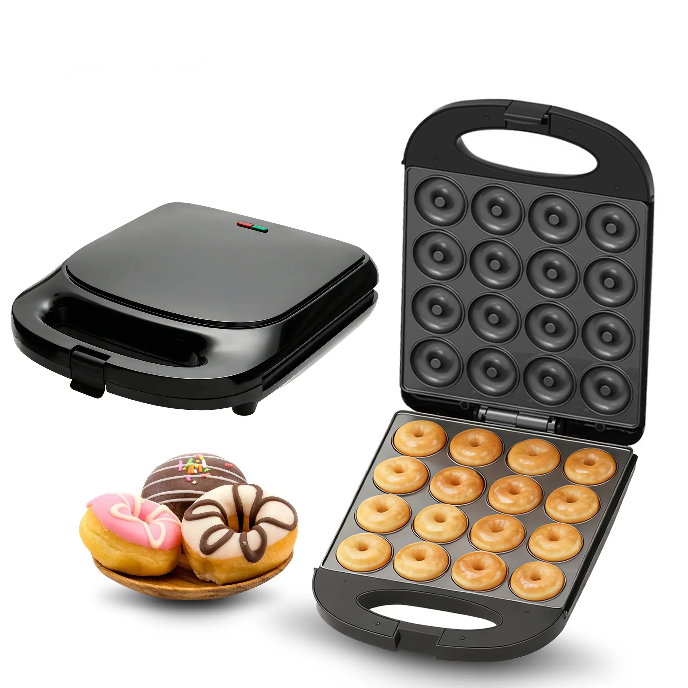 16-Hole Donut & Pancake Maker, Dual-Sided Heating Multifunctional Baking Machine with Precise Temperature Control, Ideal for Home, Bakery & Dessert Shop, Perfect for Breakfast, Snacks & Desserts