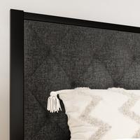 Diamond-Tufted  Grey Linen