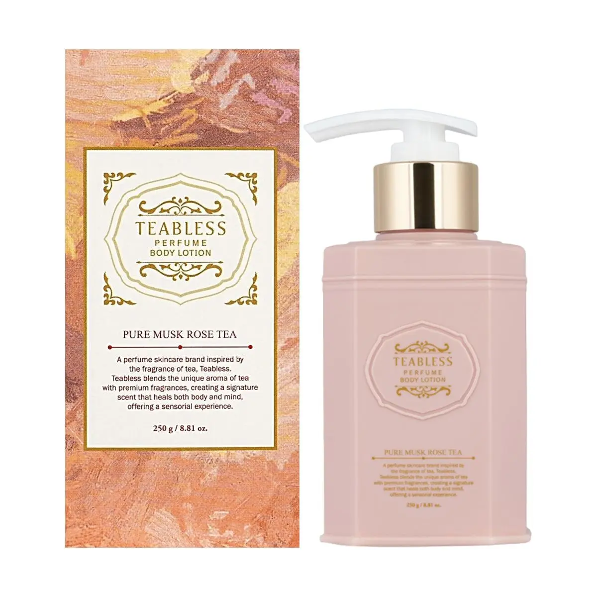 TEABLESS Pure Musk Rose Body Lotion 250g - Korean Floral Scent Lightweight Moisturizer for Sensitive Skin, Ideal Gift, Blend