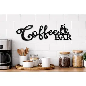 Coffee Bar Wall Sign – 3D Printed Kitchen Decor