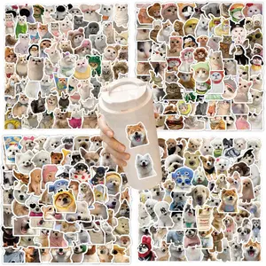 100PCS Cute and Cute Pet Realistic Puppy and Cat MEME Graffiti Stickers for Helmet Bicycle Hand Account Pencil Case Decals LanLanStickersWorld
