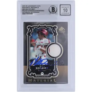 Mike Schmidt Philadelphia Phillies Autographed 2007 Upper Deck SP Legendary Cuts Masterful Material Jersey Relic #-M5 Beckett Fanatics Witnessed Authenticated 10 Card - Fanatics Authentic Certified