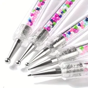 Nail Art Dotting Pen Set, 5 Counts/set Double Ended Acrylic Nail Art Dotting Pen, Easy Using Nail Art Tool, Nail Design Pen for Women & Girls, Nail Art Manicure, Nail Art Accessories