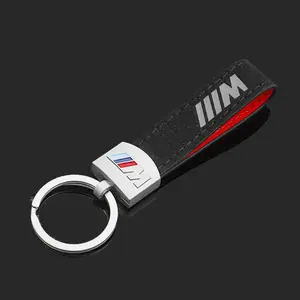 Leather Metal Car M Sport Emblem Keychain, Key Ring Pendants, Auto Accessories for Bmw M Series, E46 E90 E60 F30 F10 E39 F20 E36 E87 M3 M5 X1 X3 X5 X6 X7