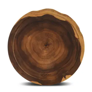 Linoroso Premium Acacia Wood Round Cutting Board (30cm) | Double-Sided, Anti-Slip, Cut Resistant, Food Safe Gift