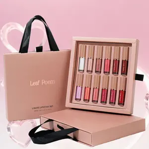 12-Piece Waterproof Long-Lasting Lip Gloss Set, Moisturizing Liquid Lipstick, Perfect Gift for Women, Fashionable Box Packaging, Lipgloss Lipstick