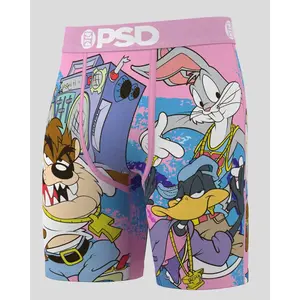 PSD Mens Looney Tunes - All Good Boxer Brief - Standard Length 7 Inch Inseam, Soft and Breathable Poly Blend Fabric