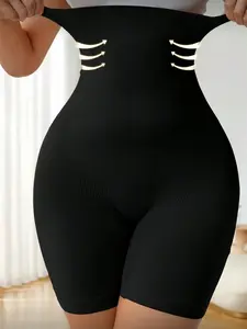 1 Count Solid High Waist Seamless Shapewear Shorts, Butt Lifting And Tummy Control Shapewear Bottoms, Breathable Comfortable Shapewear Panties For Women, Tight-Fitting Panty, Suitable For Training Or Sports, High Waist Trainer