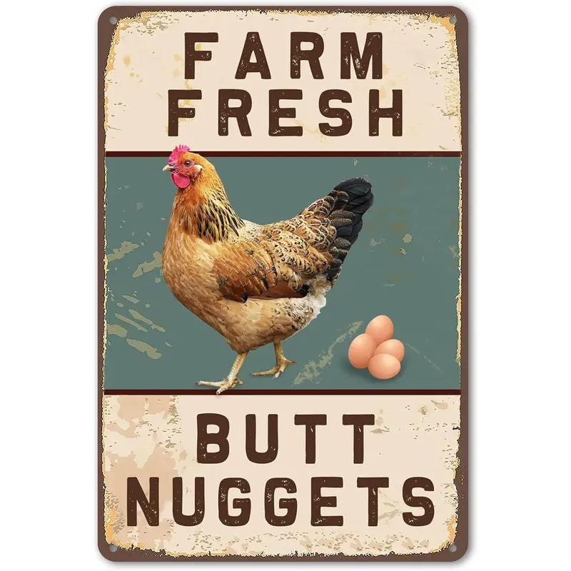 Vintage Funny Chicken Coop Yard Sign - 8"x12" Rustic Design Farmhouse Ornaments, Front Porch Decor, Animal Character Home Accent, Hanging Outdoor Plaque (277)