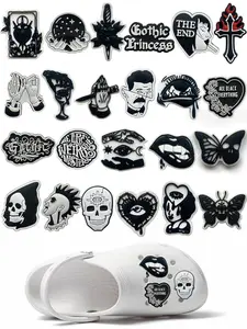 23 Piece Cartoon Series Shoe Charms For Bubble Slides Clogs Sandals Crocs,PVC Shoe Decorations Accessories Charm Accessory Buckle For Christmas Birthday Gifts