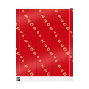 Gift Wrap Paper - Red Gingerbread Design Christmas Themed