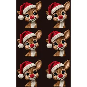 YARN BABY REINDEER (1) (6 ADULT) PREMADE GANGSHEET  - 22X36  DTF TRANSFERS - DIRECT TO FILM