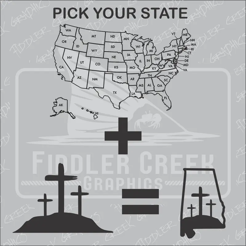 State Crosses Decals Available In ANY State