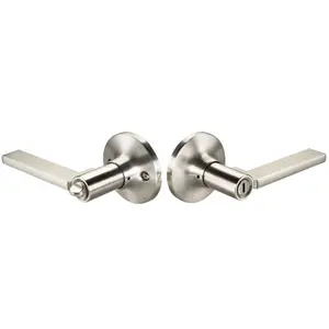 Yale YR23SBADA619 Residential Edge Privacy Keyless Doorknob, Lever Style Lock Doorknob with Seabrook Lever, Satin Nickel, Keyless Doorknobs, Lever Style Doorknobs