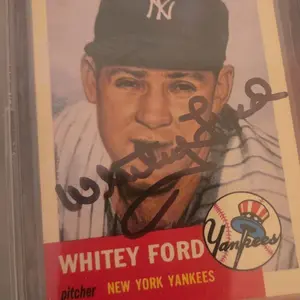1991 Topps Re-Print Autographed Card Signed by Whitey Ford New York Yankees Baseball Memorabilia