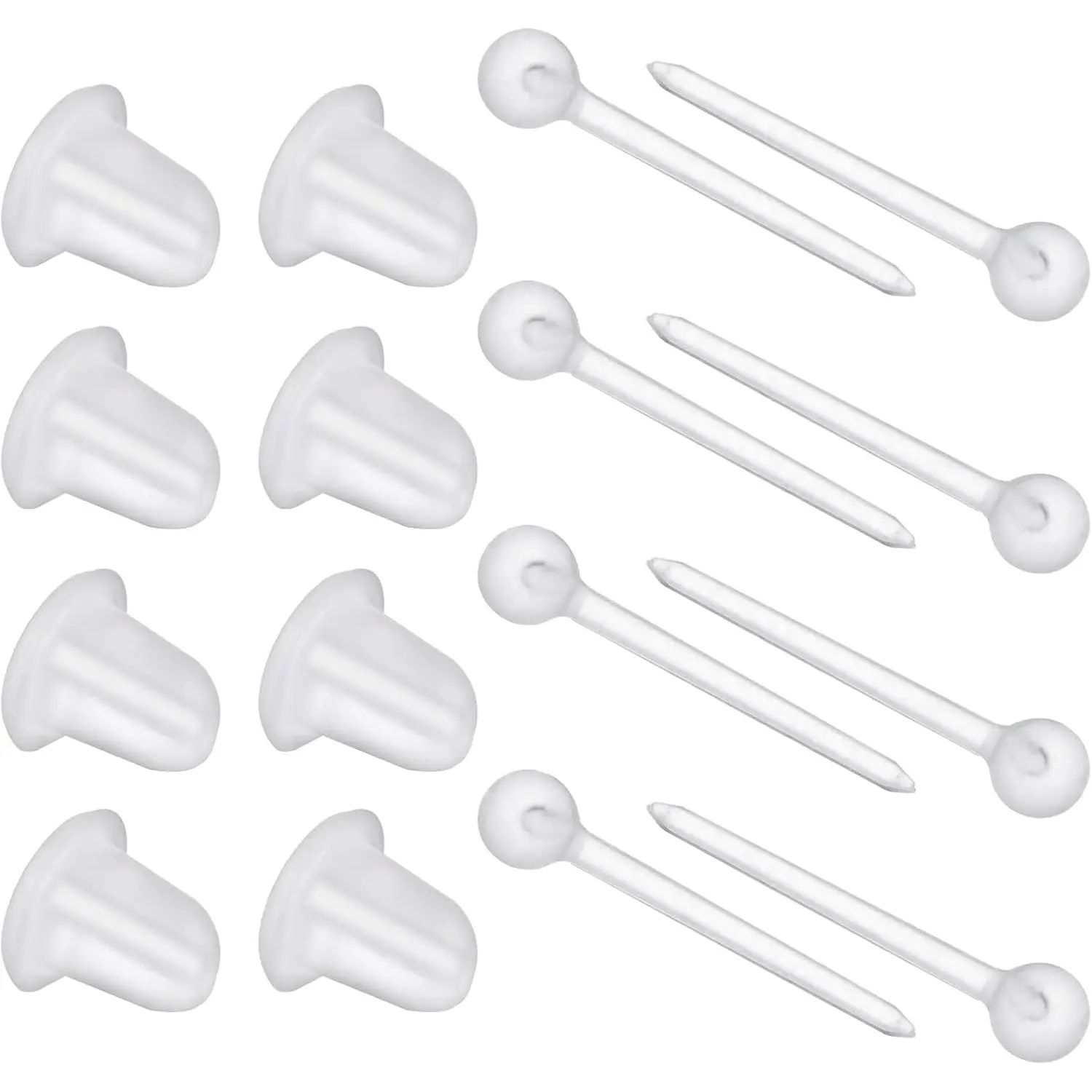Plastic Earrings for  Clear Earrings for Work Clear Earrings for Sports Invisible Earrings Silicone Earrings Stud Replacements for Women  Men Sports Work and DIY Supplies (100 Pair)