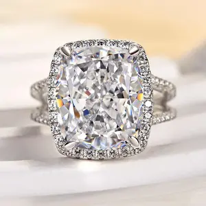 Solarii Halo Design Cushion Cut 4.5ct Engagement Ring – 5A Cubic Zirconia CZ, 925 Sterling Silver, Perfect for Daily Wear for Women – Look at This, Refresh Your Look, Find Your Perfect Travel Suit