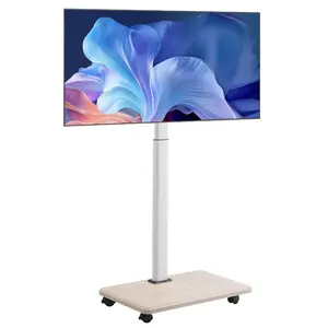 VEVOR Rolling TV Stand, Mobile TV Cart for 32-70 Inch Screens, 25 Left-Right Rotation and Height Adjustable TV Mount with Tray, Holds up to 88 lbs for Corner, Bedroom, Outdoor, Max VESA 600x400mm