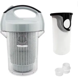 Pool Leaf Canister, Inline Vacuum Filter, Vertical Catcher Design, Quick Clean Easy Removal for Maintenance, Built in Sock for Increased Filtration.