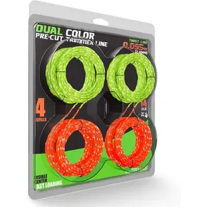 4 Pack AL2420PD 0.095’’ Replacement Twisted Trimmer Lines Compatible with All EGO 15-Inch String Trimmers, 56 FT Dual Color Pre-Cut Heavy Duty Weed Wacker String for EGO Line Trimmers